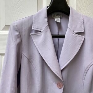 K.C. Spencer Women's Petite 8P Vintage Style Lavender Blazer Relaxed Structure